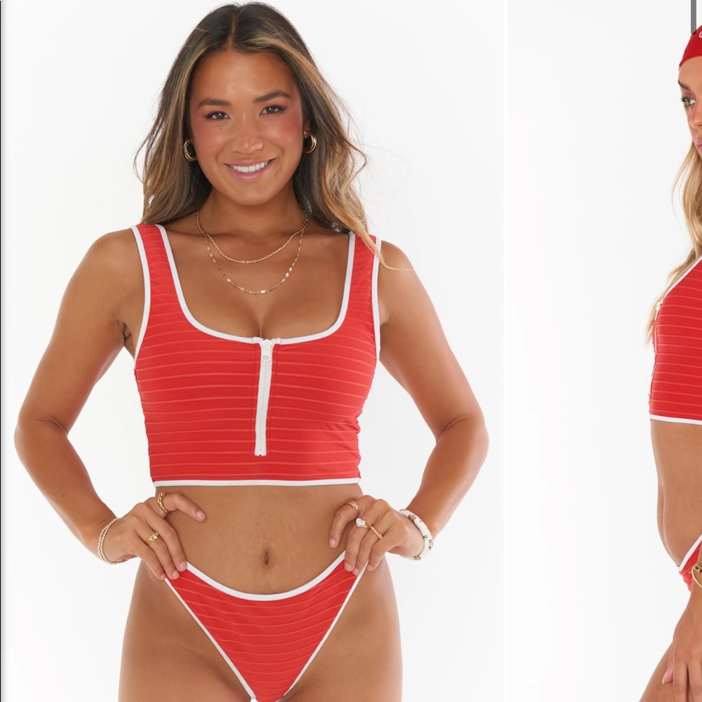 NWT! Show Me Your MuMu Tankini Zip Top & Bottom